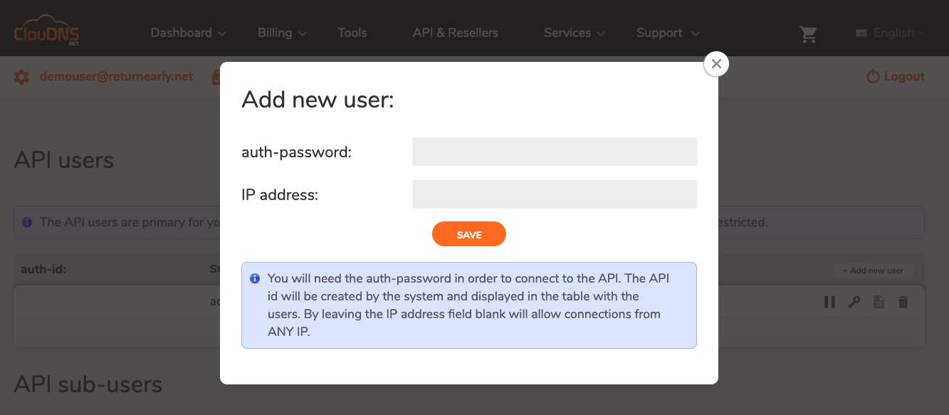 ClouDNS API Token Generation