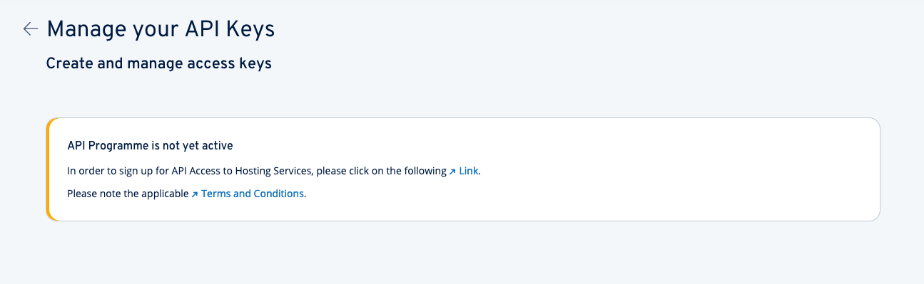 IONOS API Managment Error