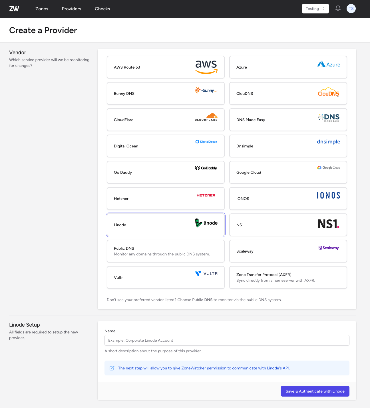 Linode Provider Setup