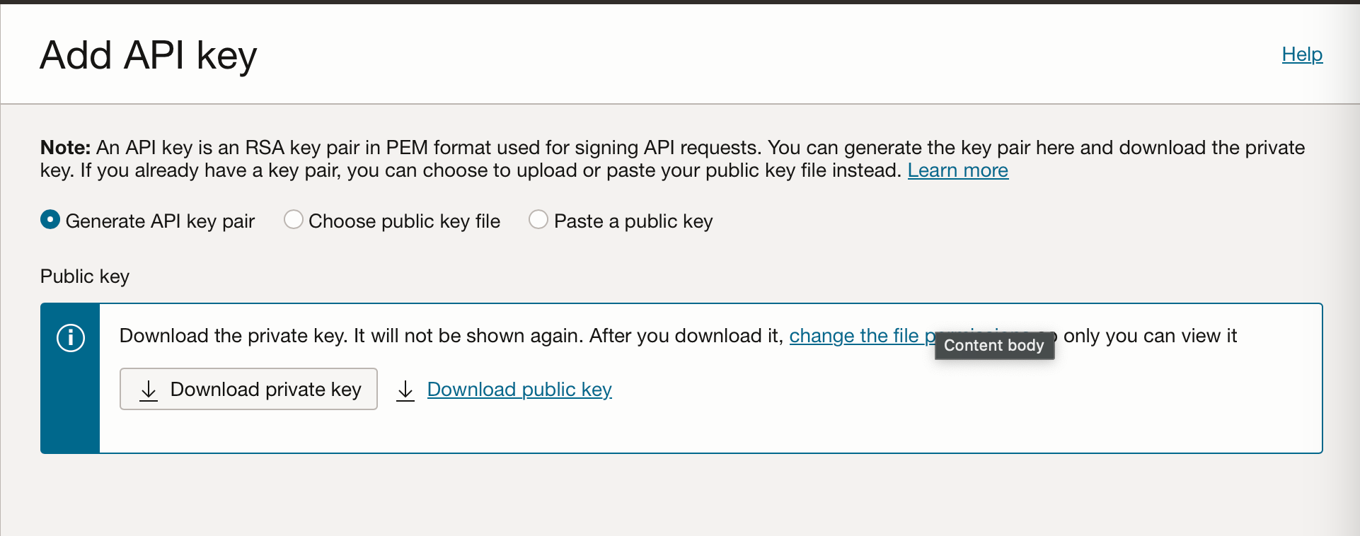 Oracle Cloud API Token Generation
