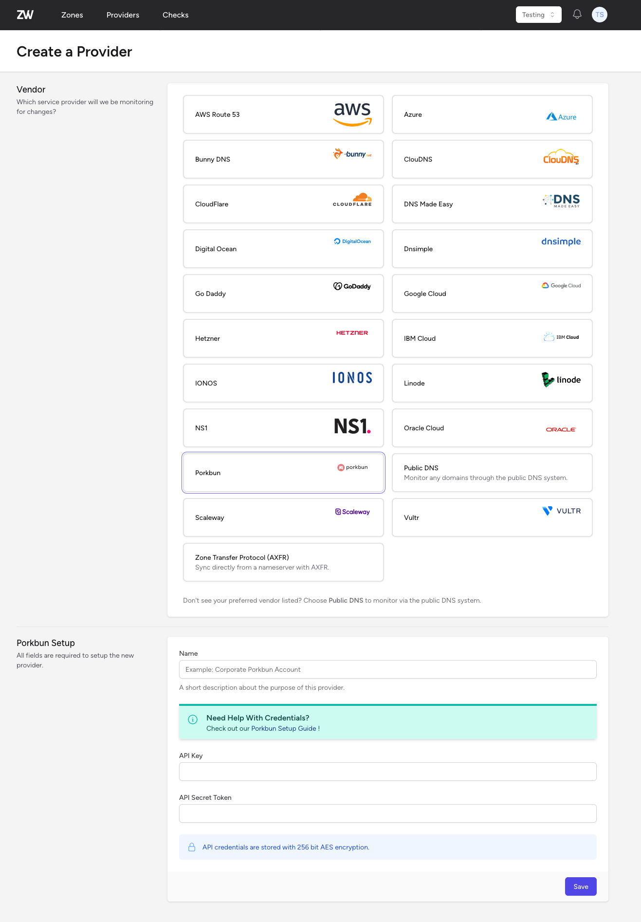 Porkbun Provider Setup